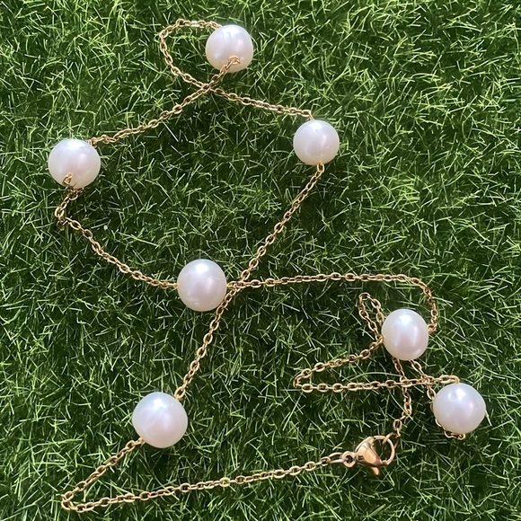 🆕 Genuine freshwater pearl station necklace - Picture 3 of 5